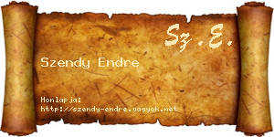Szendy Endre névjegykártya