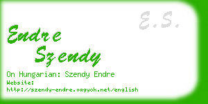 endre szendy business card